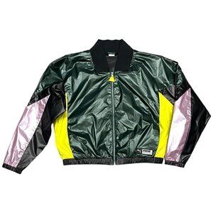 Puma Lightweight Nylon Cropped Designer Bomber Jacket - Womens Medium